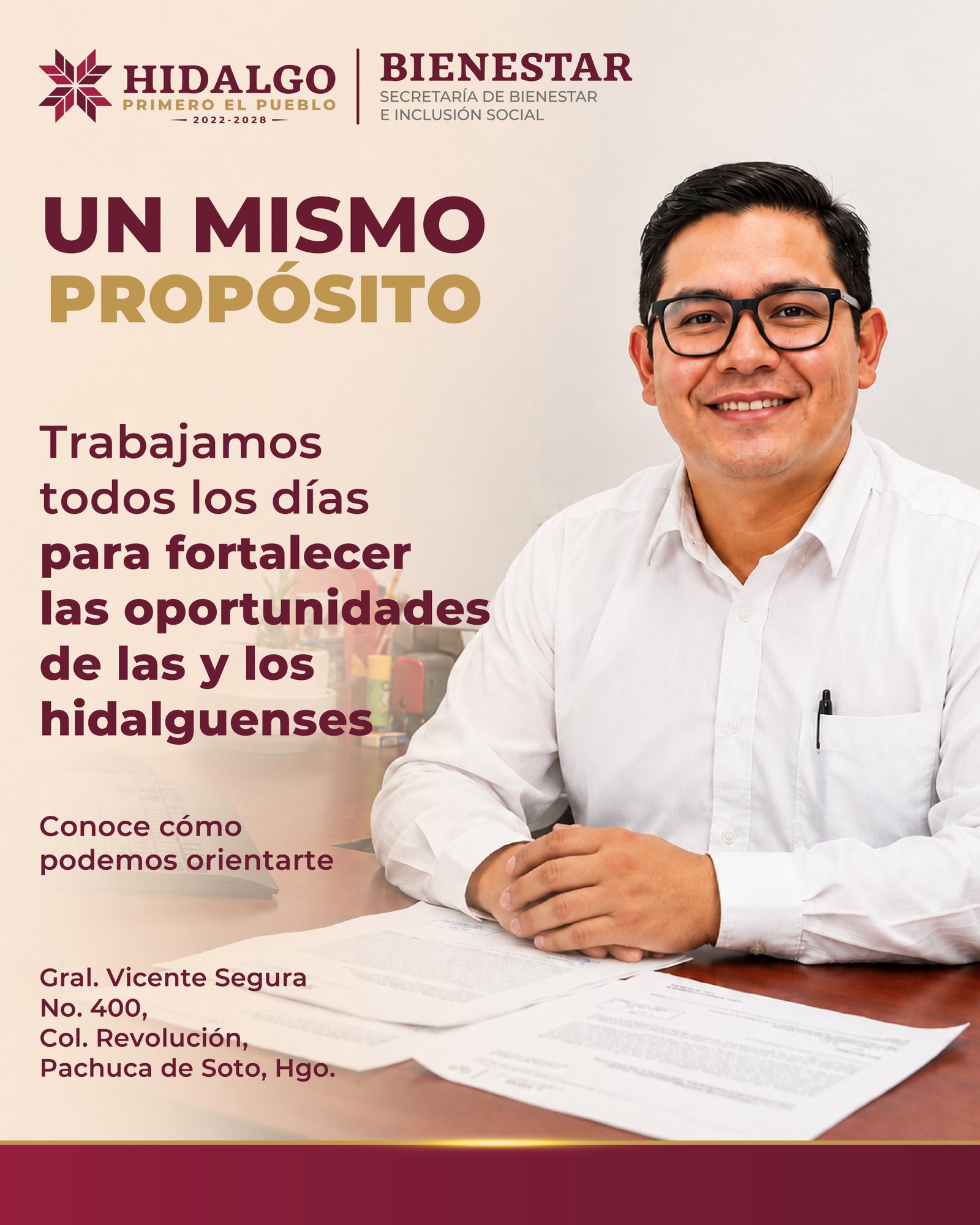 Un mismo propósito, Hidalgo primero el pueblo, Secretaría de Bienestar e Inclusión Social